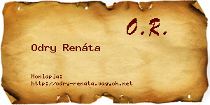 Odry Renáta névjegykártya